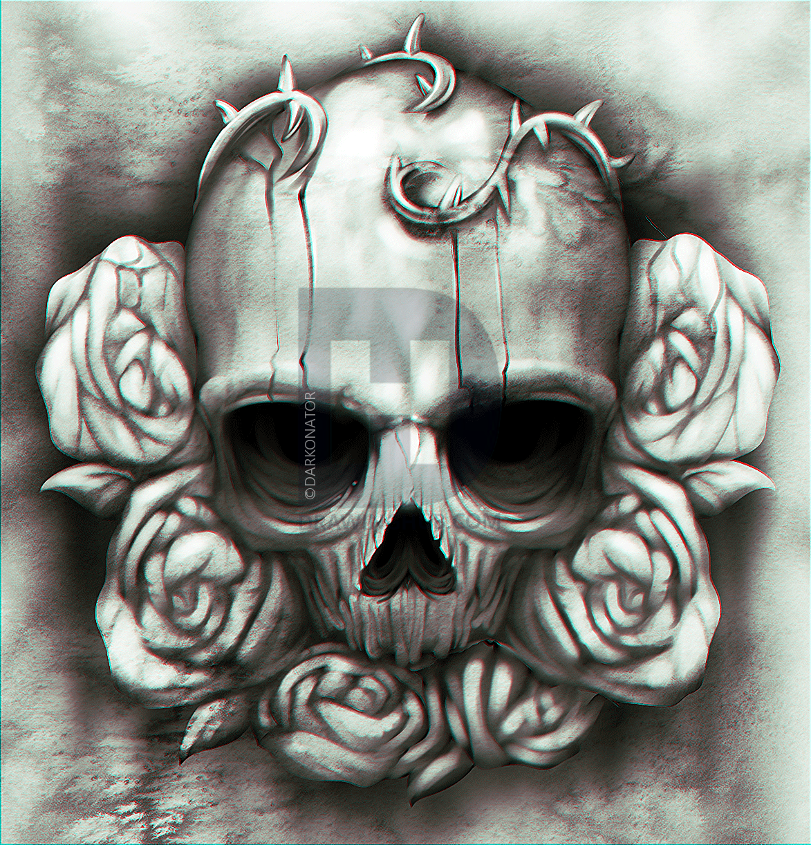 1173x1222 How To Draw A Skull And Roses Tattoo, Step By Step, Drawing Guide