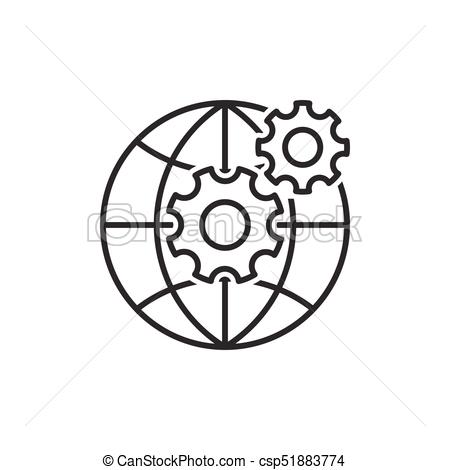 450x470 Web Development Line Icon On White Background Vectors Illustration