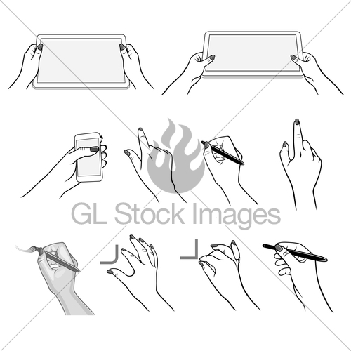 500x500 Hands Drawing Using Devices Gl Stock Images