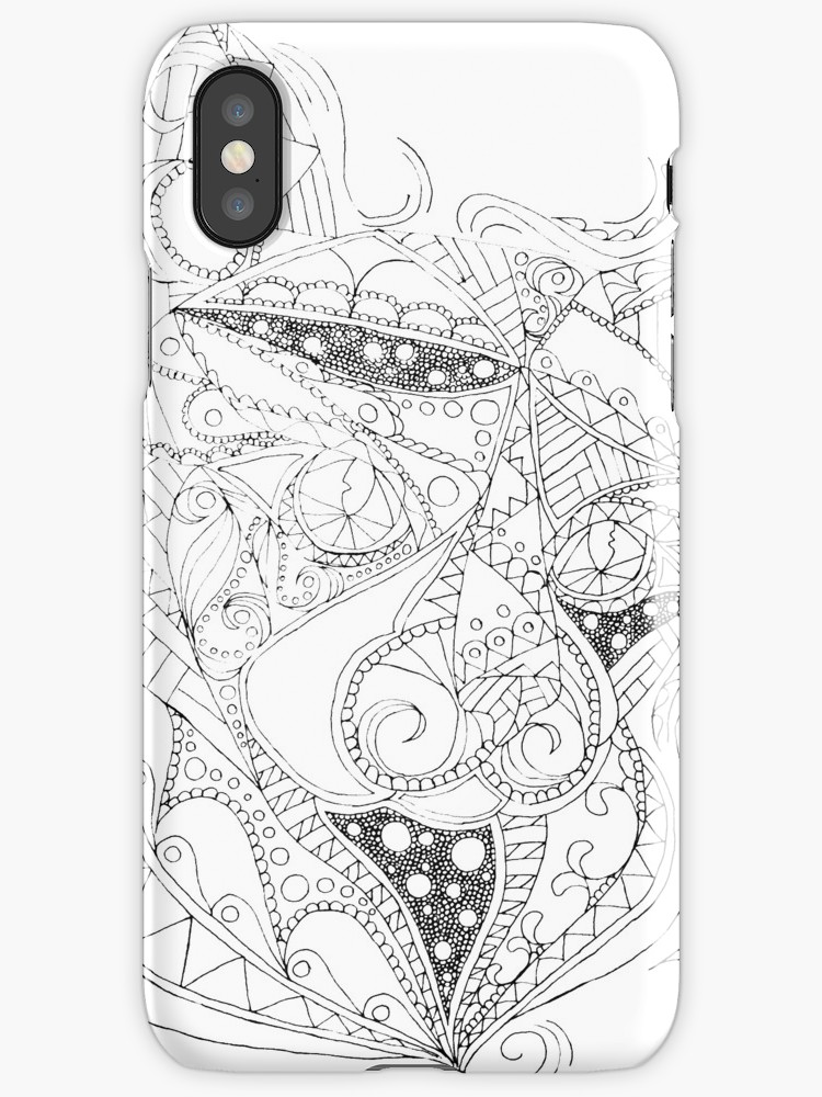 750x1000 Colorable Cat Abstract Drawing Iphone Cases Amp Covers By