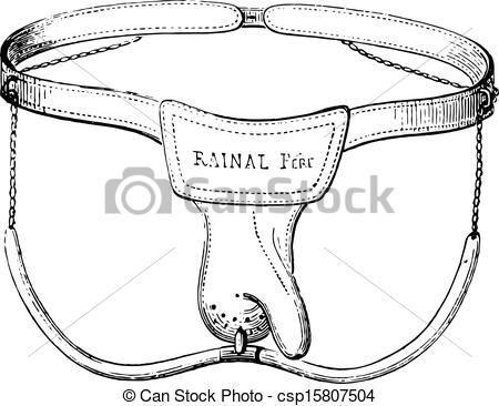 450x366 Device Against Masturbation In Boys, Vintage Engraving . Vector
