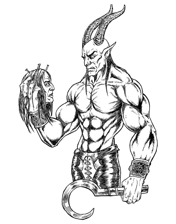 708x900 Hamlet Devil Drawing By Alaric Barca