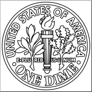 304x304 Clip Art Dime Back Bampw I Abcteach