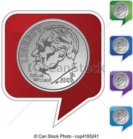 450x470 Dime Vector Clip Art