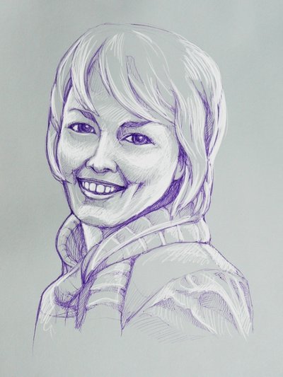 400x533 Girl With A Scarf And A Dimple By Outsidelogic