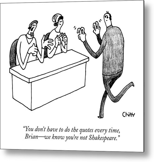 493x517 Two Directors Speak To An Actor At An Audition Metal Print By Tom