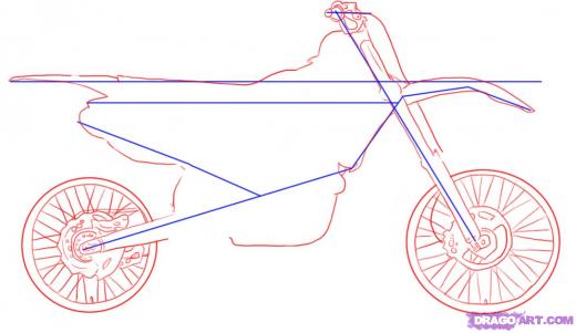 520x301 Collection Of Dirt Bike Drawing Step By Step High Quality