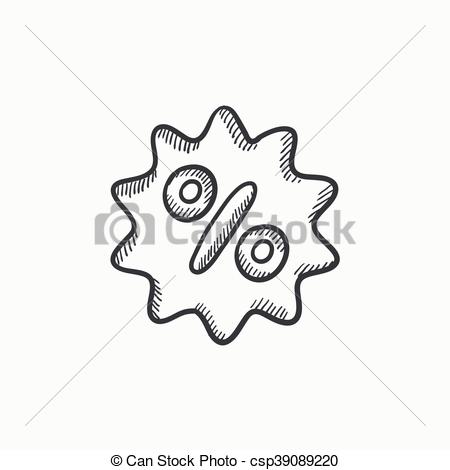 450x470 Discount Tag Sketch Icon. Discount Tag Vector Sketch Icon