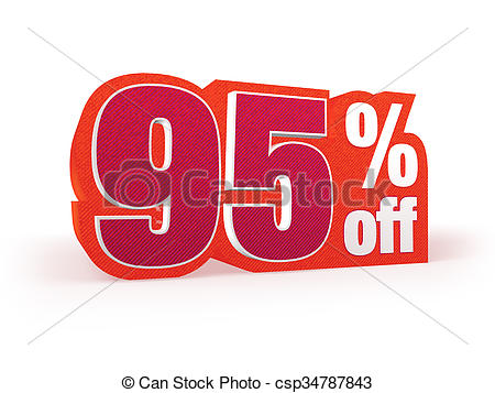 450x357 95 Percent Off Red Wool Styled Discount Price Sign. Discount