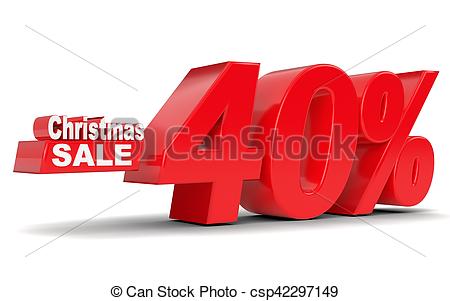 450x301 Christmas Sale. Discount Forty Percent Off. 3d Rendering Drawing