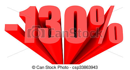 450x245 Discount 130 Percent Off Sale. 3d Illustration. Drawing