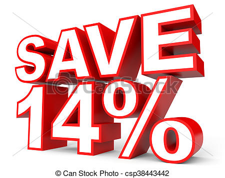 450x357 Discount 14 Percent Off. 3d Illustration On White Drawing