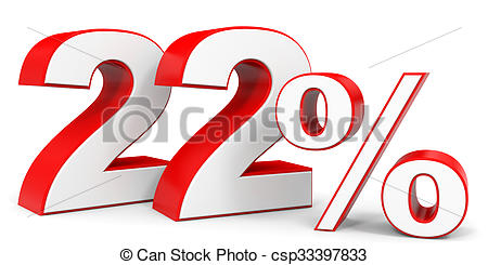 450x245 Discount 22 Percent Off. 3d Illustration. Drawings