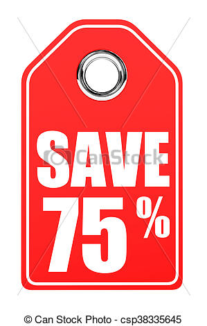 299x470 Discount 75 Percent Off. 3d Illustration On White Drawing