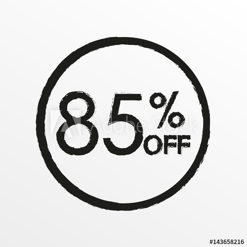 500x500 85% Off. Sale And Discount Price Icon. Sales Tag Design Template