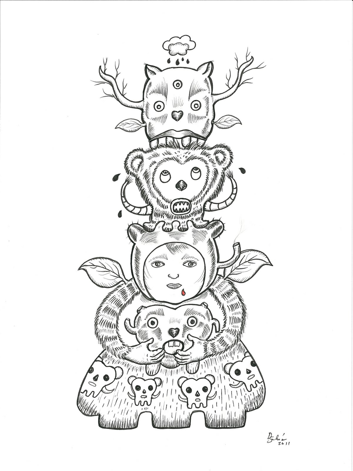 1201x1600 Ink Drawing Slacker Shack