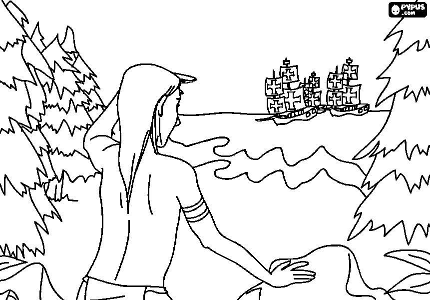 861x600 Discovery Of America Coloring Page 10