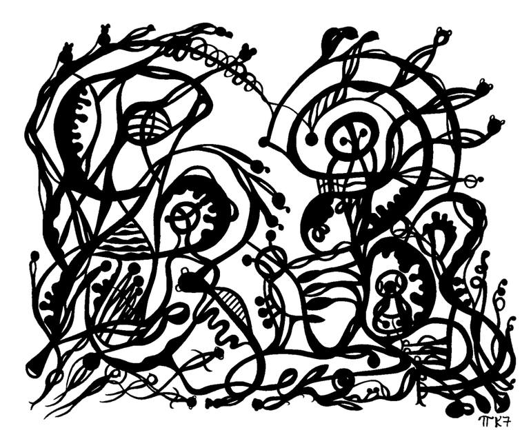 770x624 Saatchi Art Intergenerational Discussion Drawing By Vera Ivanaj