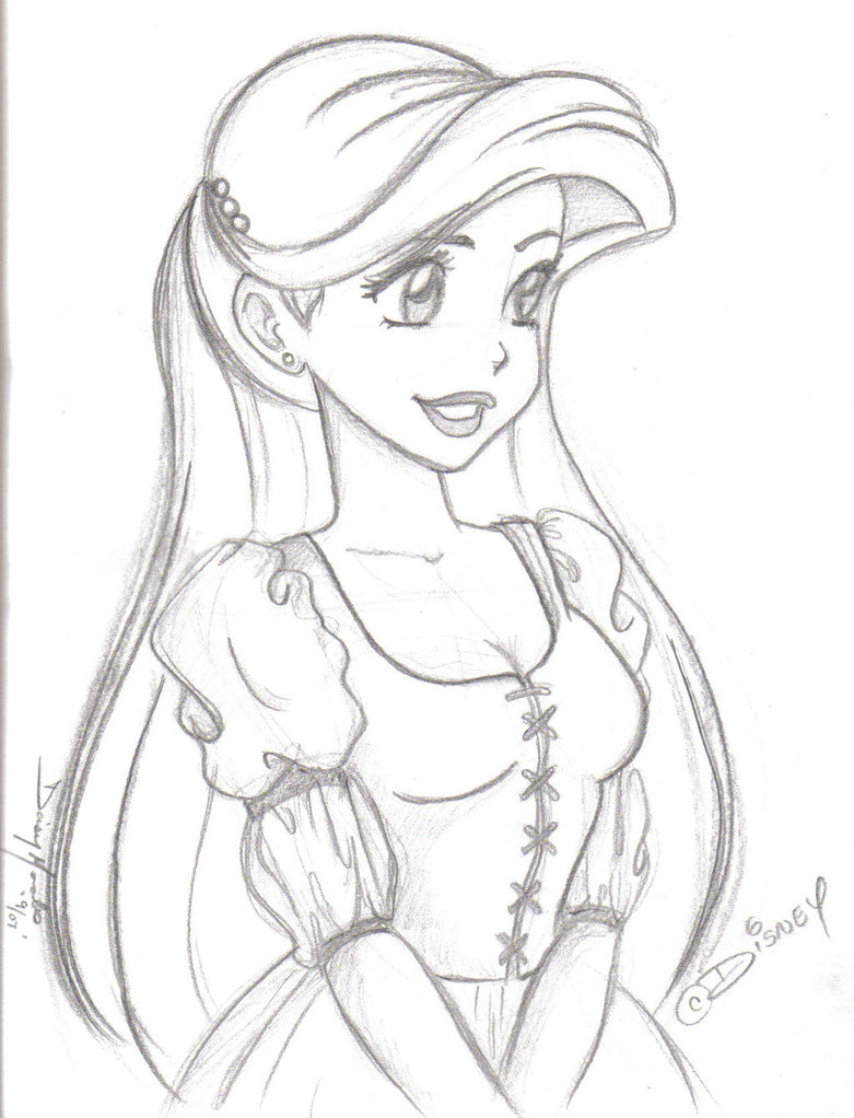 781x1022 Disney Princess Sketches Easy Ariel Drawings Ariel Sketchjupta