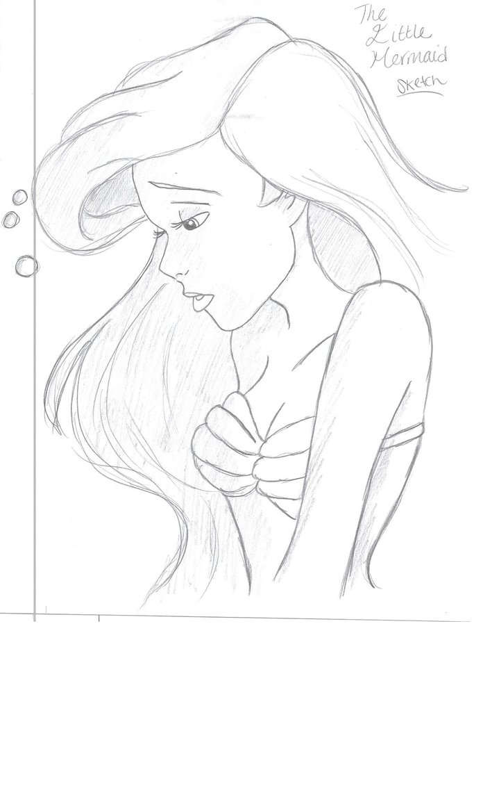 696x1147 Princess Ariel Sketch Drawing By Julietcapulet432