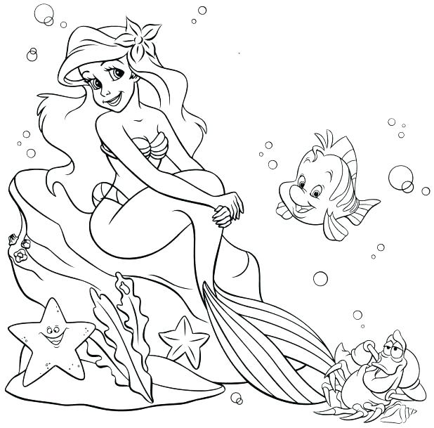 618x609 Ariel Coloring Page 4creativeco Disney Princess Ariel Coloring
