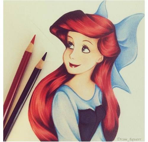 500x480 This Is A Sketched Picture Of A Disney Princess Named Ariel