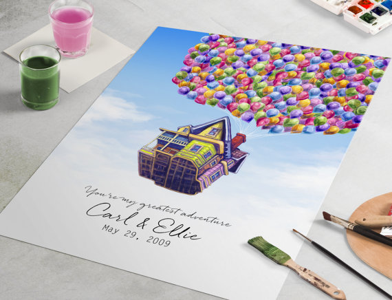 570x436 Up House Guest Book Custom Disney Pixar Wedding Guestbook