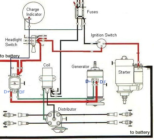 501x453 Vw Distributor Wiring Diagram Intended For Ignition And Charging