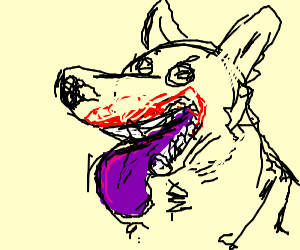 300x250 Purple Tongue Dog Has Blood On His Mouth