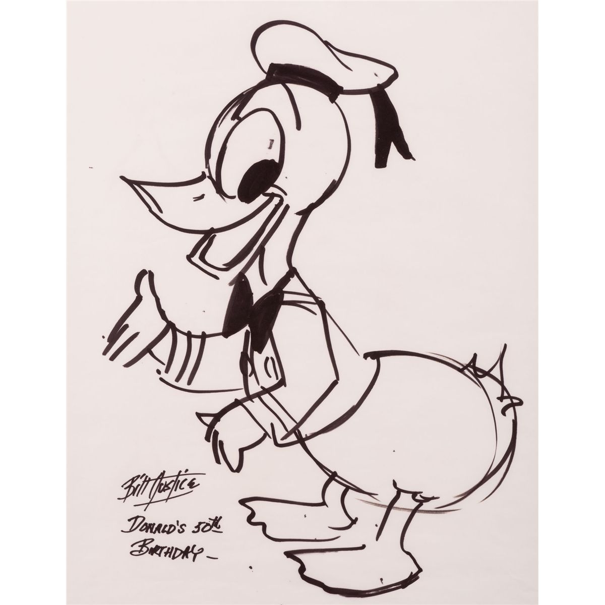 1200x1200 Bill Justice Signed Oversize Drawing Of Donald Duck