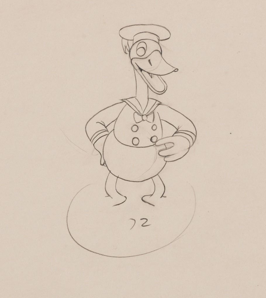 910x1019 Donald Production Drawing From Orphan's Benefit.