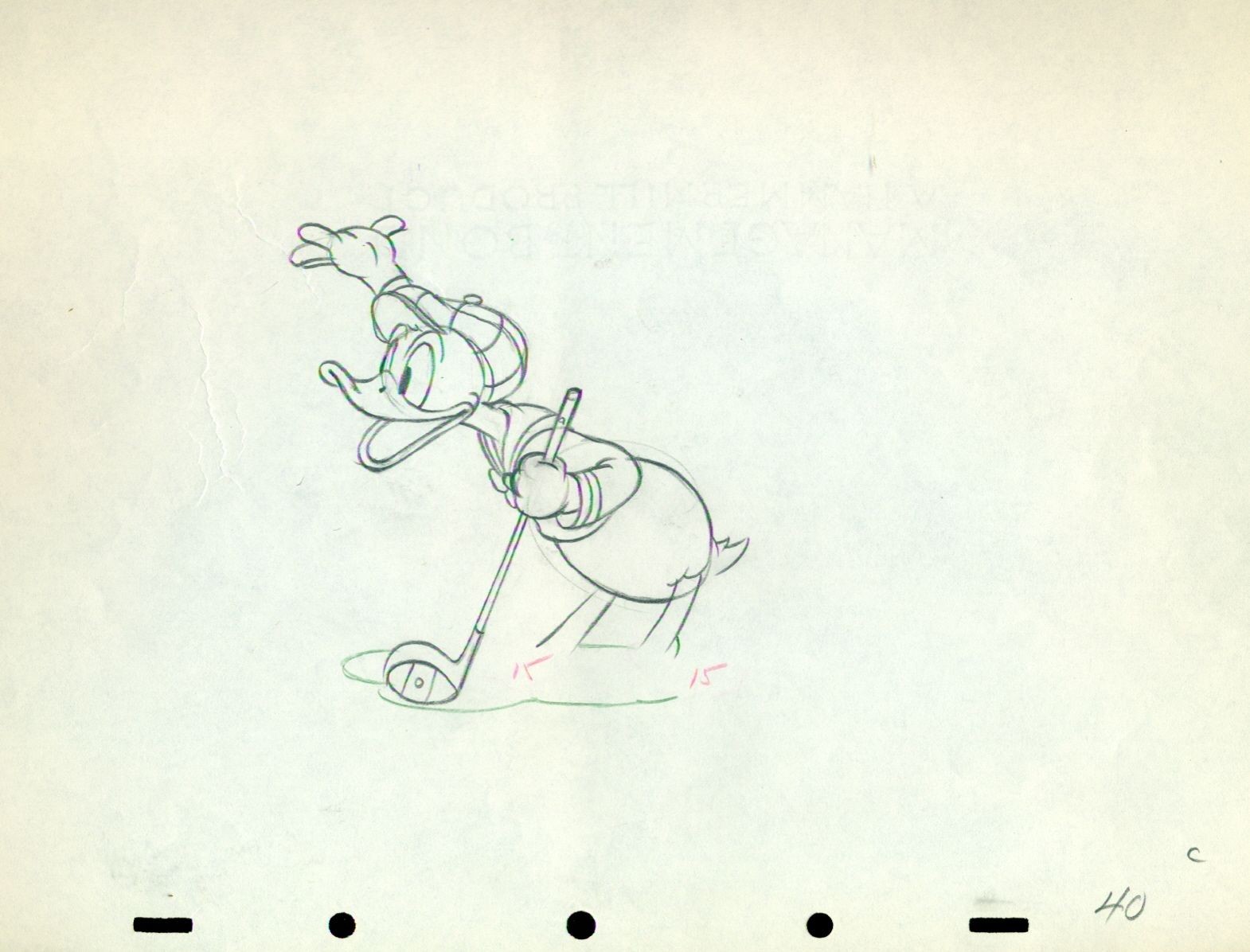 1570x1196 Original Walt Disney Production Drawing From Donald's Golf Game