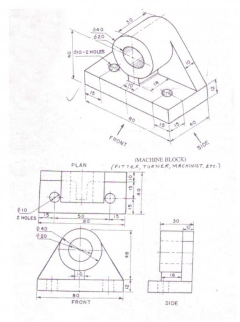 763x1024 3d Technical Drawing Drawing With Quota, Exist
