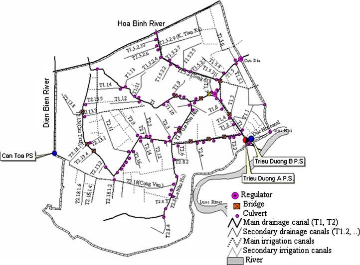 722x533 The Layout Of Drainage Systems In The Red River Delta Is