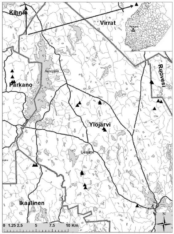566x760 Test Road Sections Located Nearby Parkano. Triangle Symbols Stand