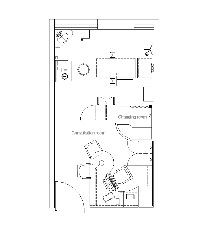 716x811 2d Examination Room Cad Drawing