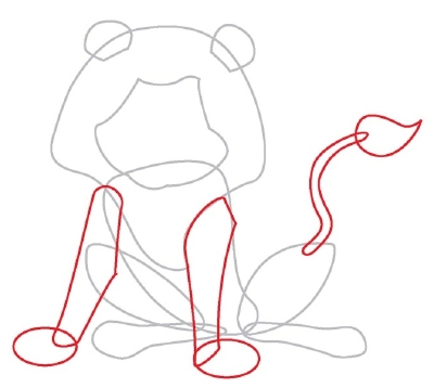 400x358 3. Draw Legs And Tail