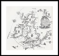 250x237 Chart Of The Spanish Armada S Course In Drawing By Vintage Design Pics