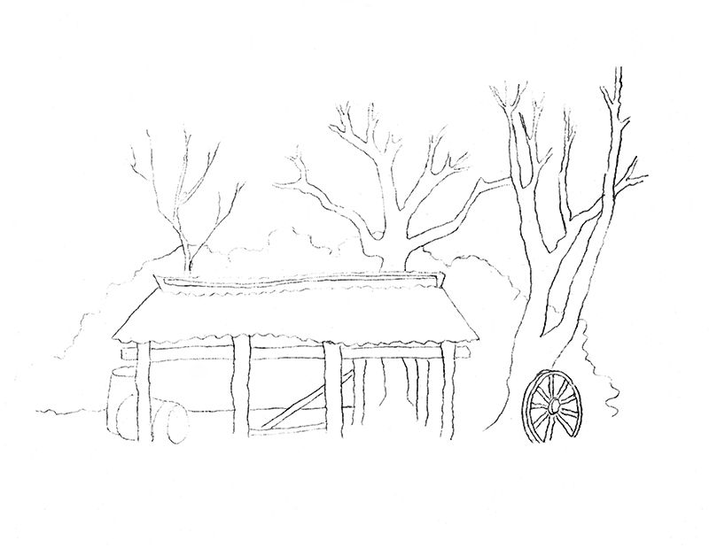 800x619 This Week I Completed My Drawing Of The Old Hay Shed In My