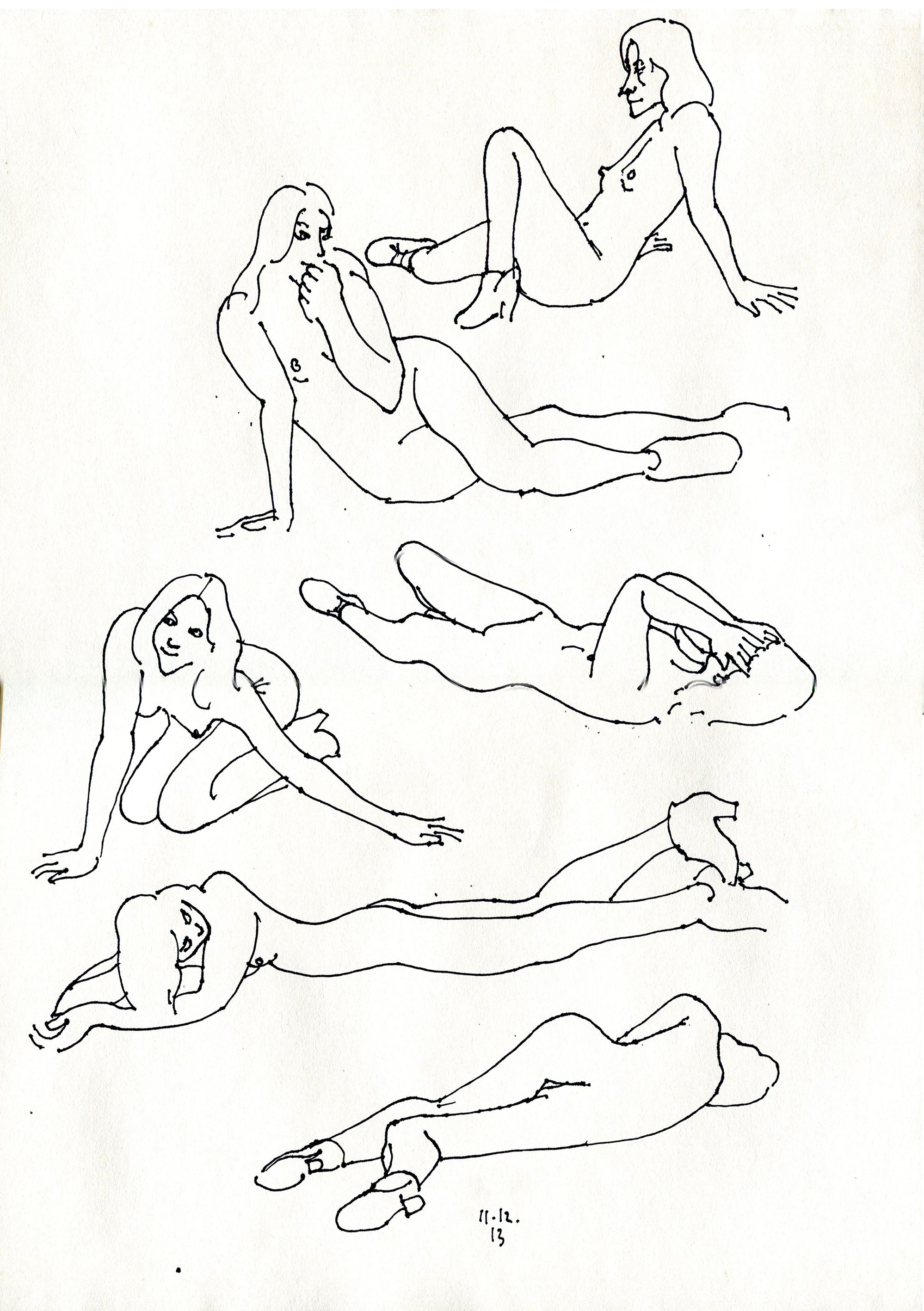 1998x2835 Linear Drawings And Sketches. Several Short Poses (1 Minute
