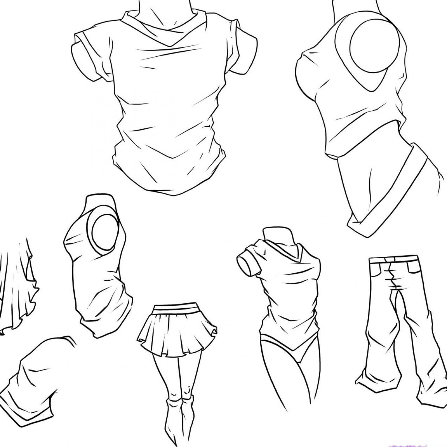 1459x1459 Draw Anime Clothes How To Draw