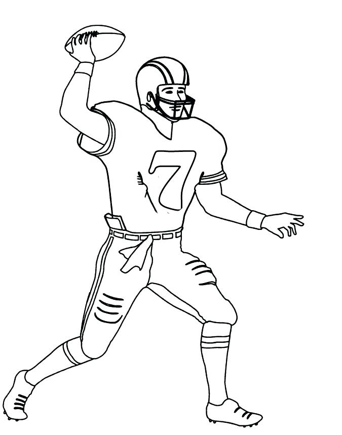 675x859 Outline Of A Football Drawing Of Football Players Outline Football