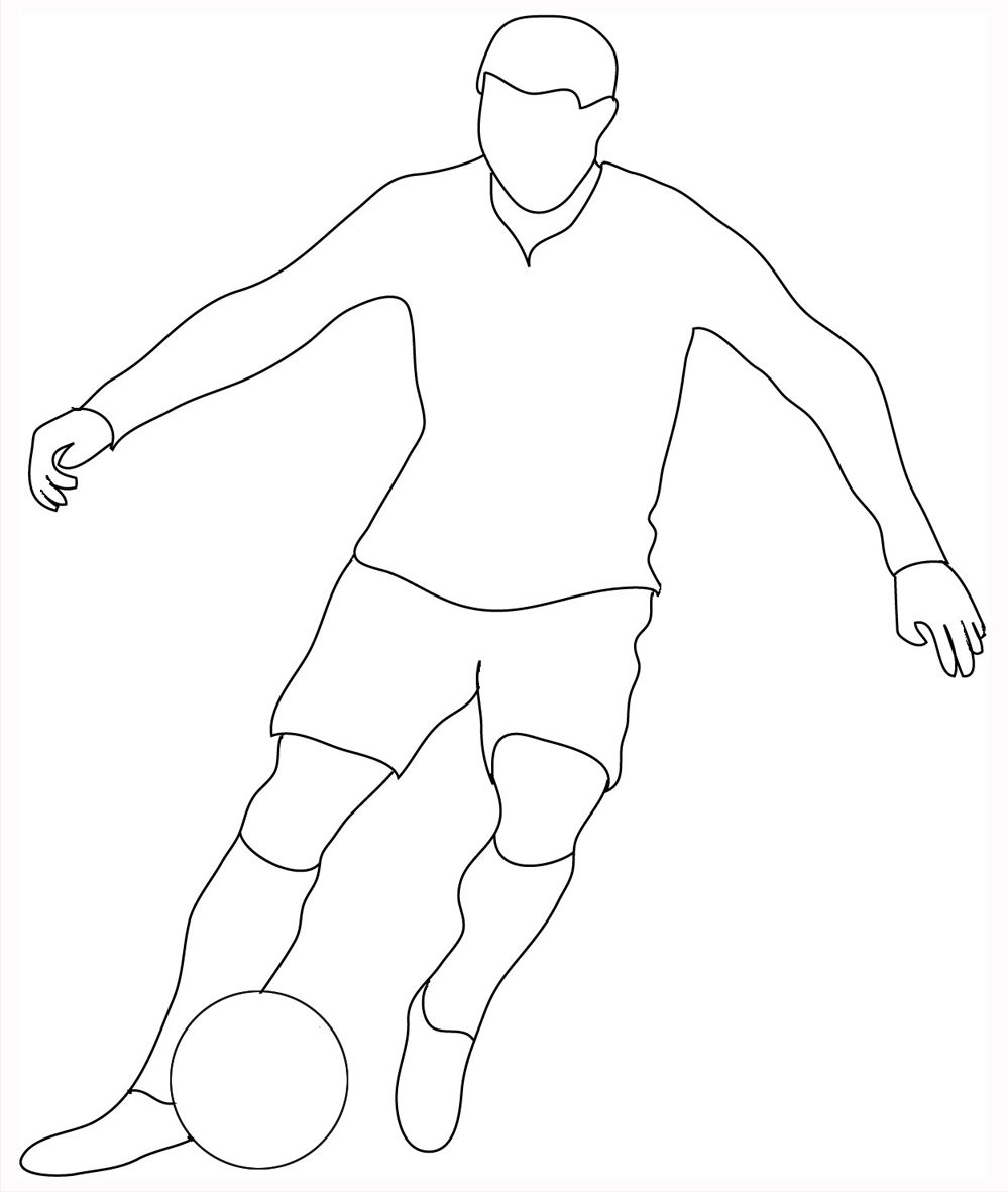 999x1181 Frontal View Soccer Player Sketch Kids Stuff