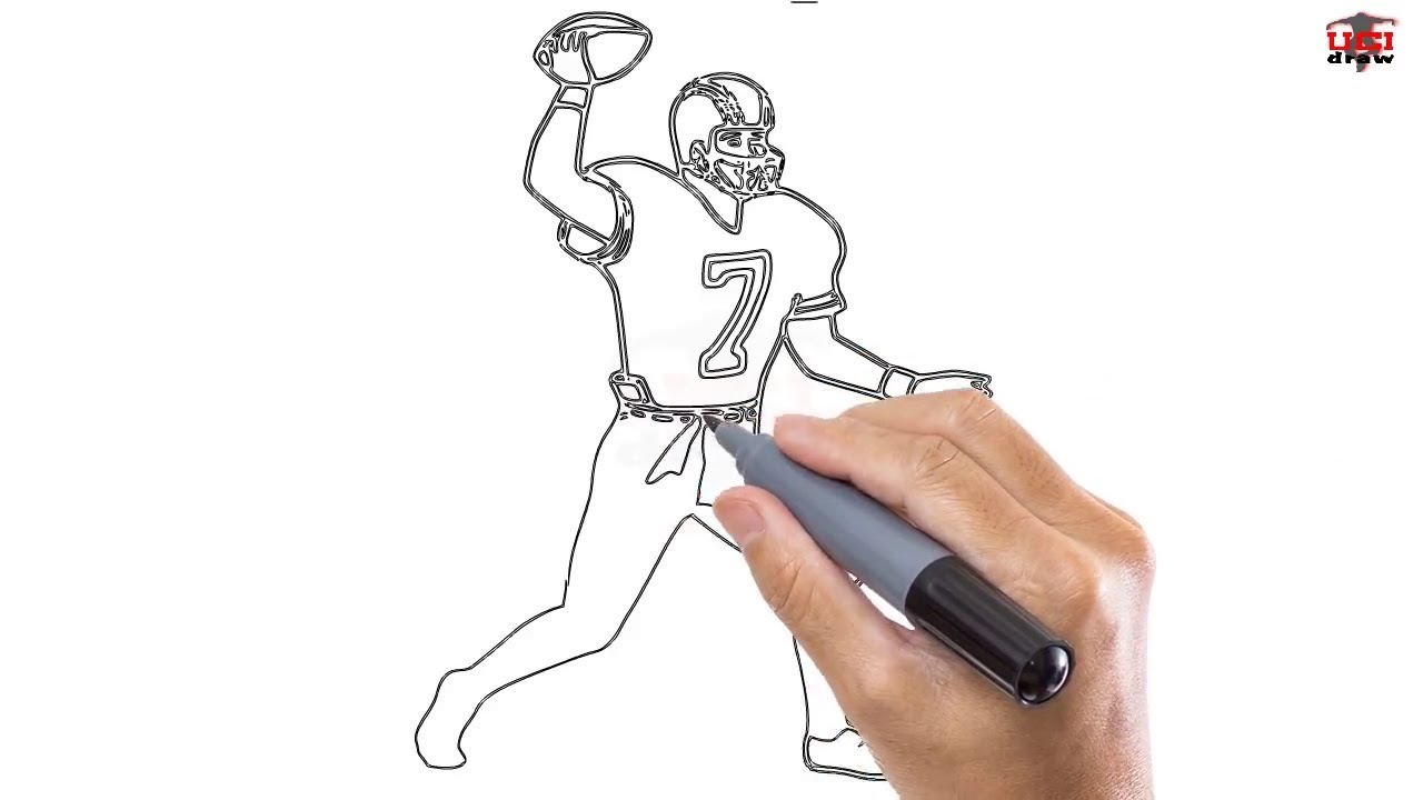 1280x720 How To Draw A Football Player Easy Step By Step Drawing Tutorials