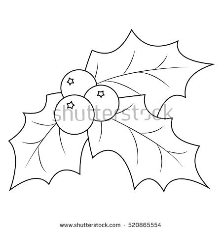 450x470 Holly Leaves And Berries Coloring Pages Holly Berries Clipart