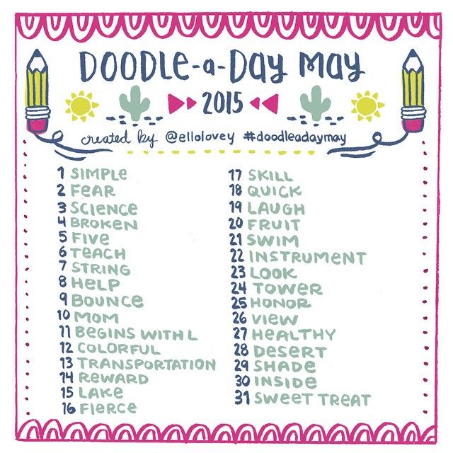 640x640 The May Doodle A Day List Journals Doodle Prompts