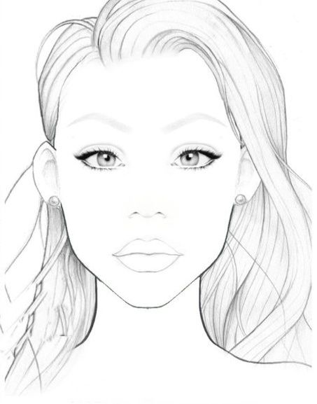 453x577 Blank Face Chart Make Up, Hair And All Things Beautiful