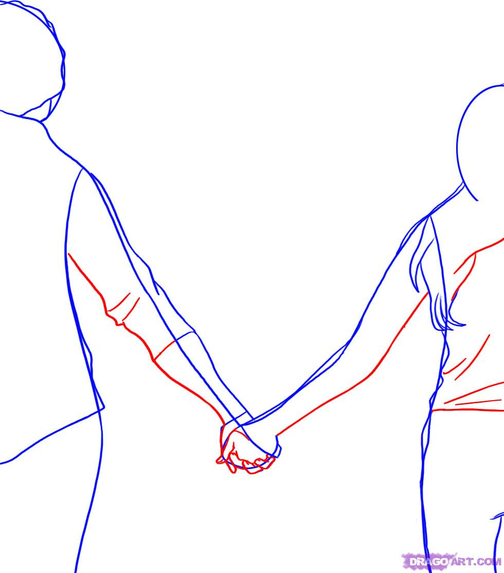 980x1114 Boy And Girl Holding Hands Drawing How To Draw People Holding