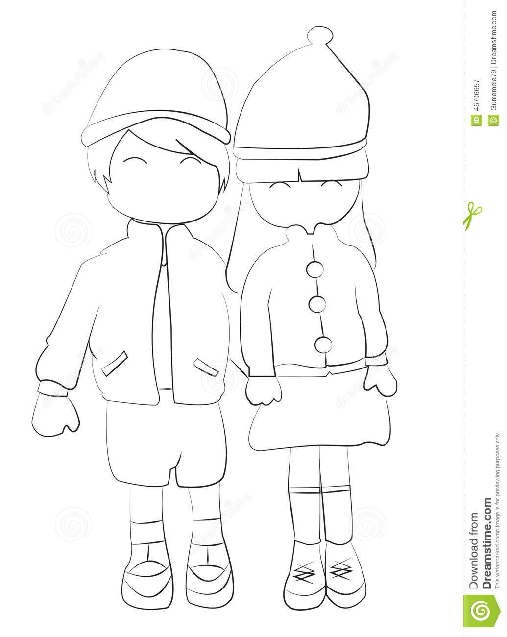 1035x1300 Boynd Girl Holding Hands Drawing Hand Drawn Coloring Page