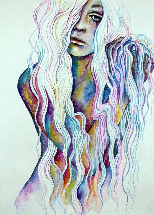 500x700 Girl With Long Hair Tumblr Drawing
